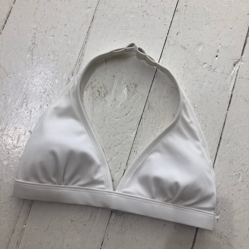 Jamye Shaw white swimsuit triangle pageant top